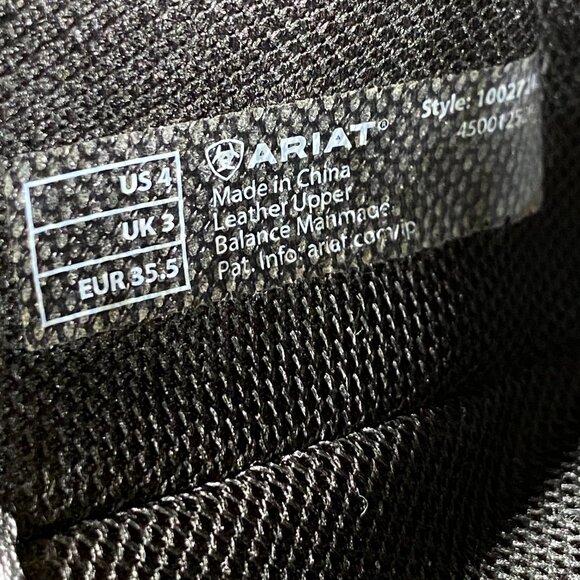 Women's Ariat, Size 4, Black Leather and Canvas Front Zip-up, Boots, - Picture 10 of 10